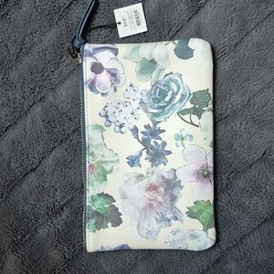 Medium Floral Printed Pouch With Keyring From Indigo, New With Tags